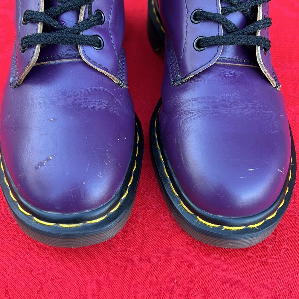 🏴 Dr. Martens MIE Vintage Purple Lace Up Combat Boots UK 7 - Picture 12 of 17